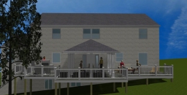 Complete view of Chevy Chase, MD deck and open porch by Archadeck of Maryland